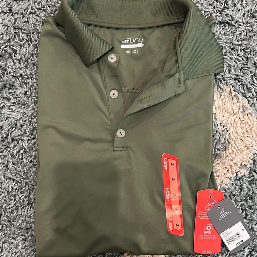 BCG Men's Olive Polo Shirt